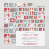 Kerstfeest Uitnodiging Cadeaus Patroon (Voorkant / Achterkant)