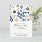 Kerstfeest Uitnodiging Chic Sneeuwvlokken (Staand voorkant)
