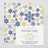 Kerstfeest Uitnodiging Chic Sneeuwvlokken (Voorkant / Achterkant)
