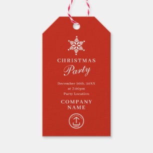 Kerstfeest Uitnodiging Corporate Business Logo Cadeaulabel