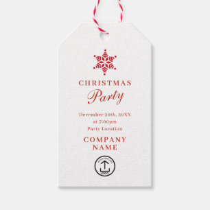 Kerstfeest Uitnodiging Corporate Business Logo Cadeaulabel