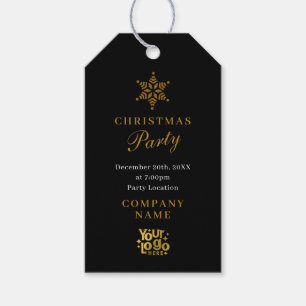 Kerstfeest Uitnodiging Corporate Business Logo Cadeaulabel