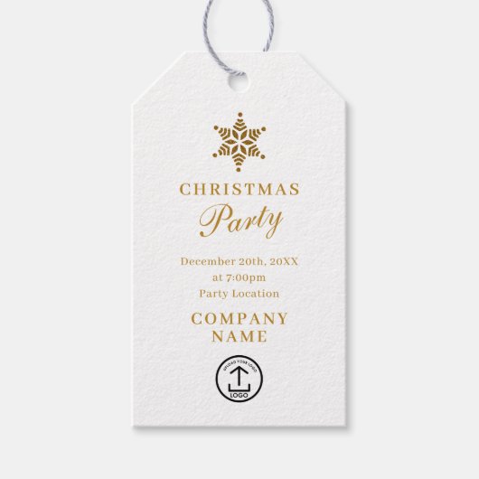 Kerstfeest Uitnodiging Corporate Business Logo Cadeaulabel (Voorkant)