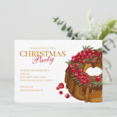 Kerstfeest Uitnodiging Cranberry Bundt Cake (Staand voorkant)