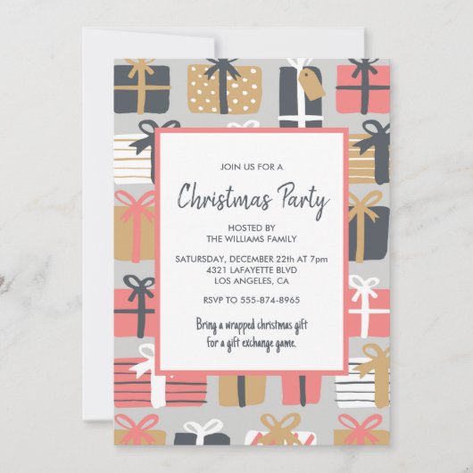 Kerstfeest uitnodiging Cute Cadeaus (Voorkant)