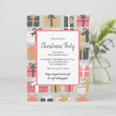 Kerstfeest uitnodiging Cute Cadeaus (Staand voorkant)
