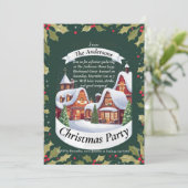 Kerstfeest Uitnodiging Cute Festief (Staand voorkant)
