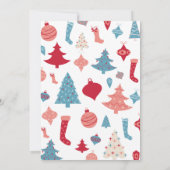 Kerstfeest Uitnodiging Cute Roze en Blauw (Achterkant)