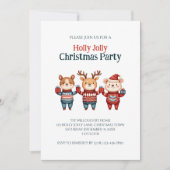 Kerstfeest Uitnodiging: een Kerstfeest vol vrolijk Feestdagenkaart (Voorkant)