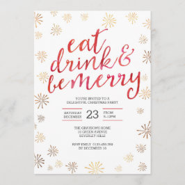 Kerstfeest uitnodiging | Eet drink wees vrolijk