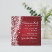 Kerstfeest Uitnodiging Elegant Sparkle Red (Staand voorkant)