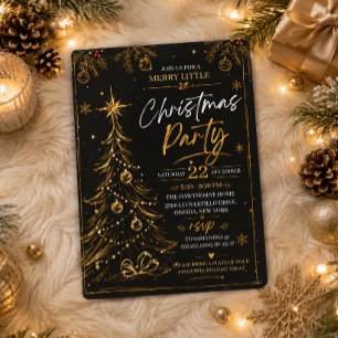 Kerstfeest Uitnodiging Elegantie Goud