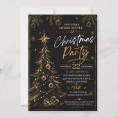 Kerstfeest Uitnodiging Elegantie Goud (Voorkant)