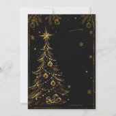 Kerstfeest Uitnodiging Elegantie Goud (Achterkant)