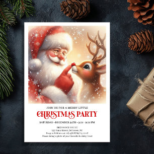 Kerstfeest Uitnodiging Familie Santa Rudolph