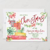 Kerstfeest uitnodiging, feestdag uitnodiging (Voorkant)