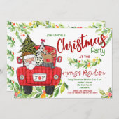 Kerstfeest uitnodiging, feestdag uitnodiging (Voorkant / Achterkant)