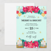 Kerstfeest Uitnodiging Feestelijke Vakantie (Voorkant / Achterkant)