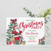 Kerstfeest uitnodiging, feestje kaart (Staand voorkant)