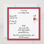 Kerstfeest Uitnodiging Flamingo in Santa Hat (Achterkant)