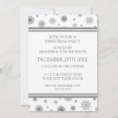 Kerstfeest Uitnodiging grijze sneeuw (Achterkant)