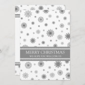 Kerstfeest Uitnodiging grijze sneeuw (Voorkant / Achterkant)