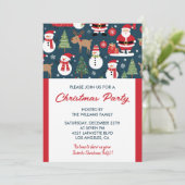 Kerstfeest Uitnodiging hert santa (Staand voorkant)