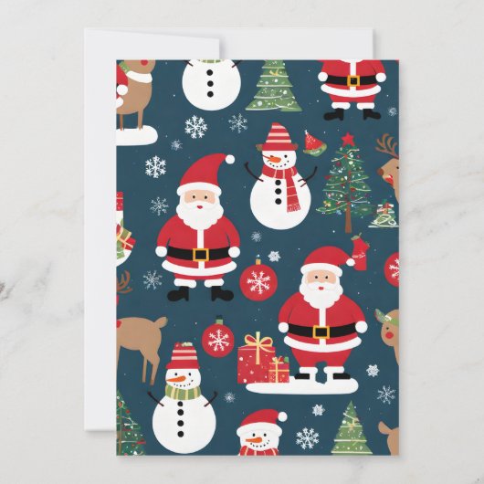 Kerstfeest Uitnodiging hert santa (Achterkant)