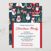 Kerstfeest Uitnodiging hert santa (Voorkant / Achterkant)