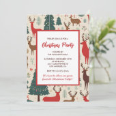 Kerstfeest Uitnodiging Herten (Staand voorkant)