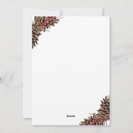 Kerstfeest Uitnodiging in Rustieke Stijl | Witte K (Achterkant)