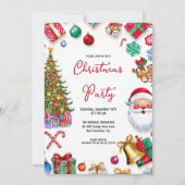 Kerstfeest Uitnodiging Kaart Cookie & Snoep (Voorkant)