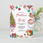 Kerstfeest Uitnodiging Kaart Cookie & Snoep (Staand voorkant)