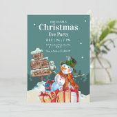 Kerstfeest Uitnodiging, Kerstavond Eetmaal Kaart (Staand voorkant)