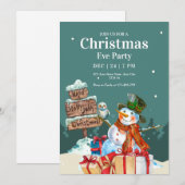 Kerstfeest Uitnodiging, Kerstavond Eetmaal Kaart (Voorkant / Achterkant)
