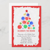 Kerstfeest Uitnodiging kerstboom (Voorkant / Achterkant)