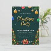 Kerstfeest Uitnodiging, Kerstfeest Invite Kaart (Staand voorkant)