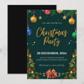 Kerstfeest Uitnodiging, Kerstfeest Invite Kaart (Voorkant / Achterkant)