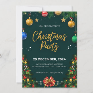 Kerstfeest Uitnodiging, Kerstfeest Invite Kaart