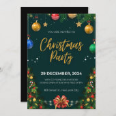 Kerstfeest uitnodiging, Kerstfeest uitnodigen Kaart (Voorkant / Achterkant)