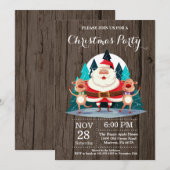 Kerstfeest Uitnodiging Kerstman (Voorkant / Achterkant)