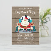 Kerstfeest Uitnodiging Kerstman (Staand voorkant)