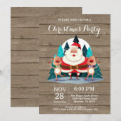 Kerstfeest Uitnodiging Kerstman (Voorkant / Achterkant)