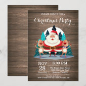 Kerstfeest Uitnodiging Kerstman (Voorkant / Achterkant)