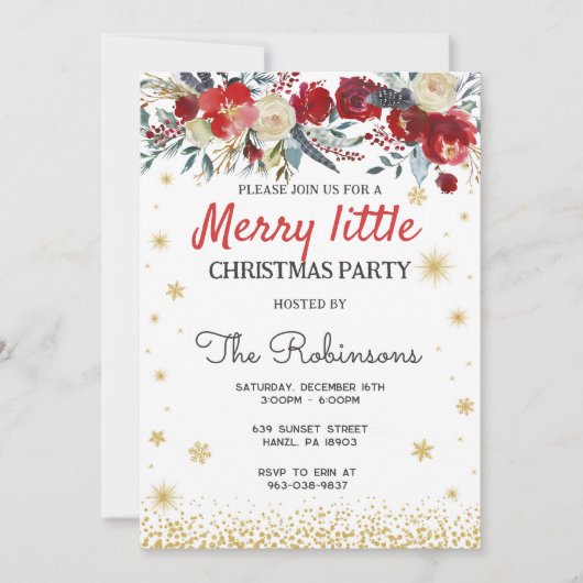 Kerstfeest uitnodiging, Kerstmis uitnodiging (Voorkant)