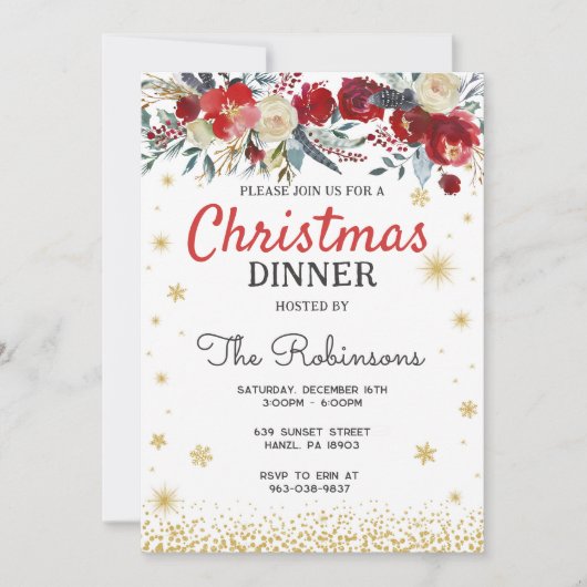 Kerstfeest uitnodiging, Kerstmis uitnodiging (Voorkant)