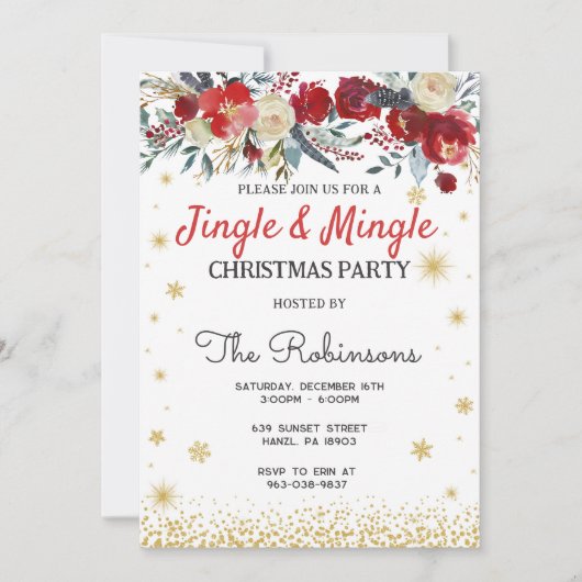 Kerstfeest uitnodiging, Kerstmis uitnodiging (Voorkant)