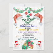 Kerstfeest Uitnodiging Kinder Vakantie Santa Hat (Voorkant)