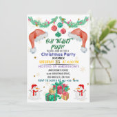 Kerstfeest Uitnodiging Kinder Vakantie Santa Hat (Staand voorkant)