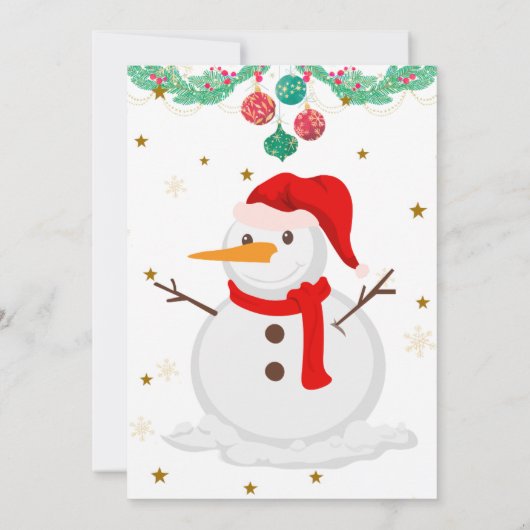 Kerstfeest Uitnodiging Kinder Vakantie Santa Hat (Achterkant)